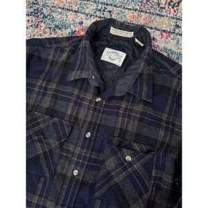 Vtg Wool Northwest Territory Men's Flannel 90's Grunge Plaid Shacket XL Worker